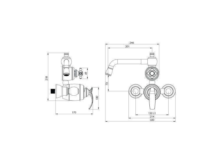 شیر حمام شودر مدل گلوریس