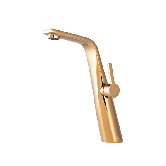 روشویی پایه بلند متیس طلایی براق