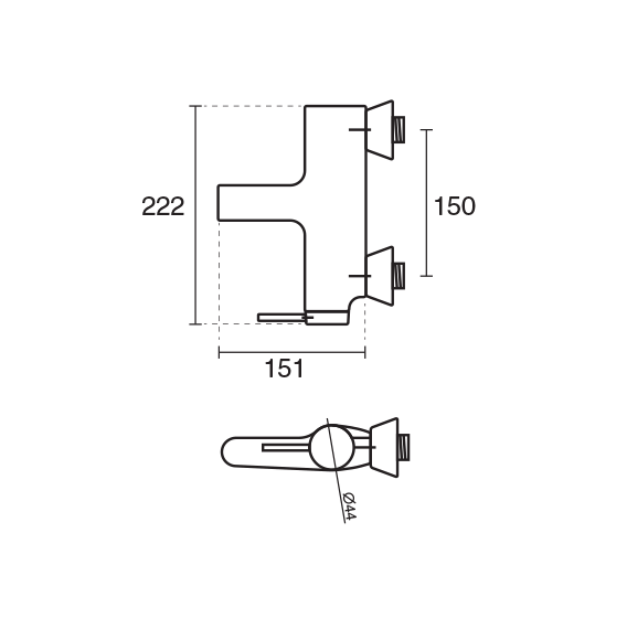 مشخصات فنی شیر حمام KWC مدل زو