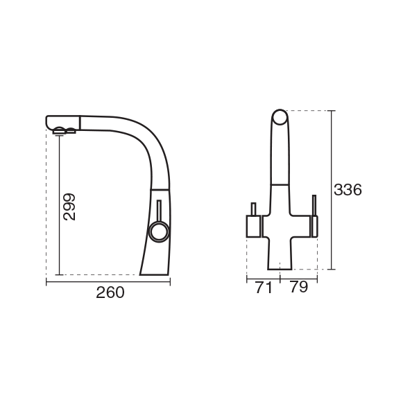 شیر ظرفشویی دومنظوره KWC مدل زو