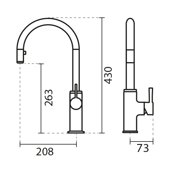 مشخصات فنی شیر ظرفشویی KWC مدل زئوس
