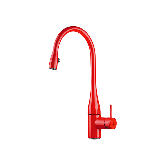 شیر ظرفشویی شاوری (شیلنگ دار) KWC مدل ایو قرمز