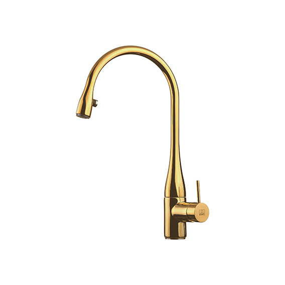 شیر ظرفشویی شاوری (شیلنگ دار) KWC مدل ایو طلایی براق