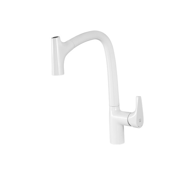 شیر ظرفشویی شاوری (شیلنگ دار) KWC مدل کرو سفید